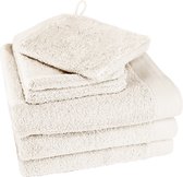 HOOMstyle Badgoedset 3 x Handdoeken 70x140cm en 3 x Washandjes - 100% Katoen 650gr - Off White