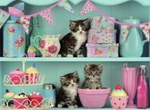 TOPMO - Kittens en Cupcakes - 40X50CM- Diamond painting pakket - HQ Diamond Painting - VOLLEDIG dekkend - Diamant Schilderen - voor Volwassenen – ROND