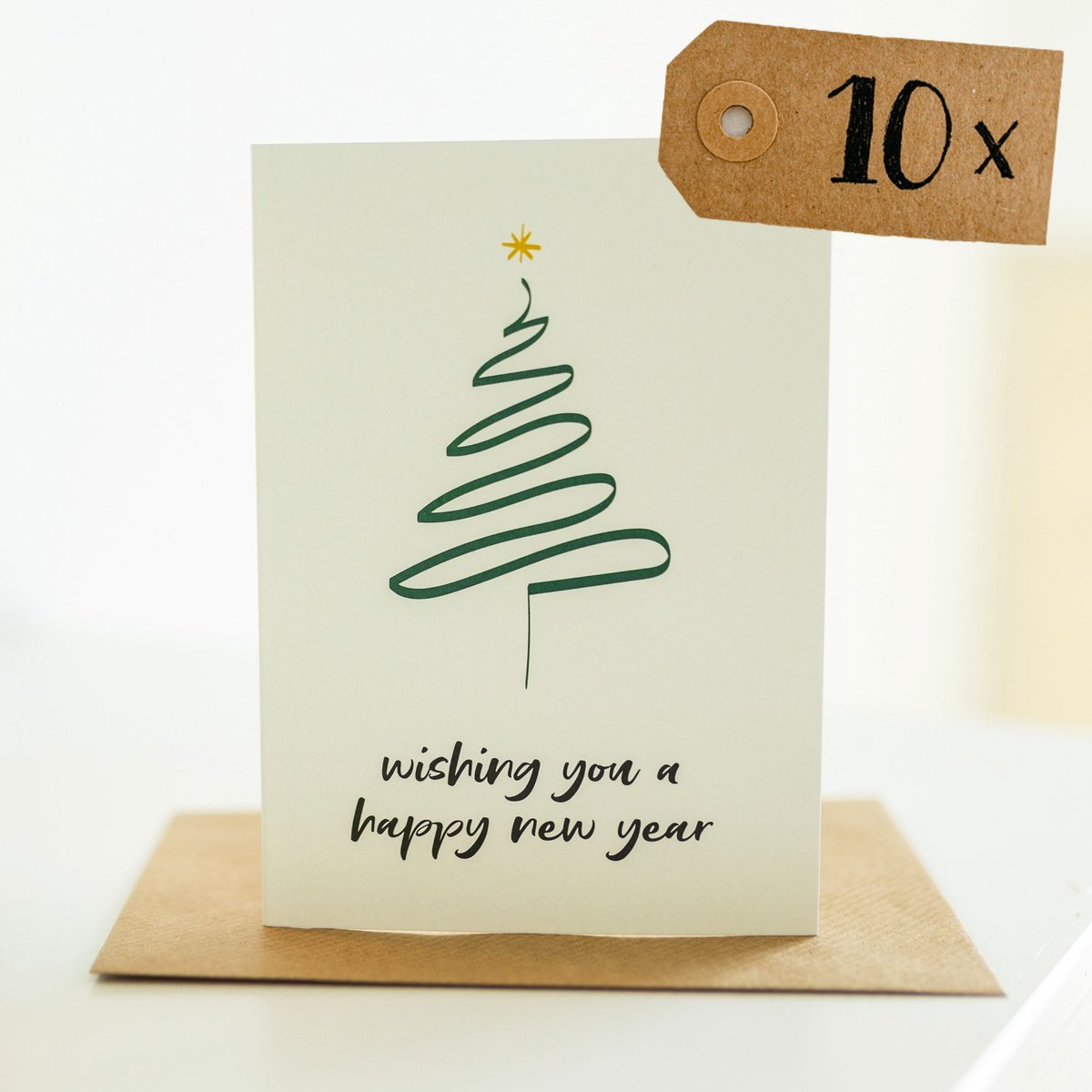 10x hippe kerstkaarten (A6 formaat) - kerst kaarten om te versturen - kaartenset - kaartjes blanco - kaartjes met tekst - luxe kerstkaarten - feestdagenkaarten - kerstkaart - wenskaarten