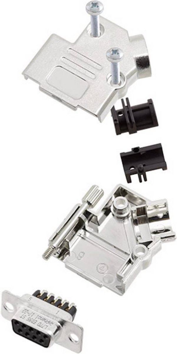 Amphenol L17D45PK-M-15+L77DA15SST D-sub female connectorset 45 ° Aantal polen: 15 Schroeven 1 stuk(s)