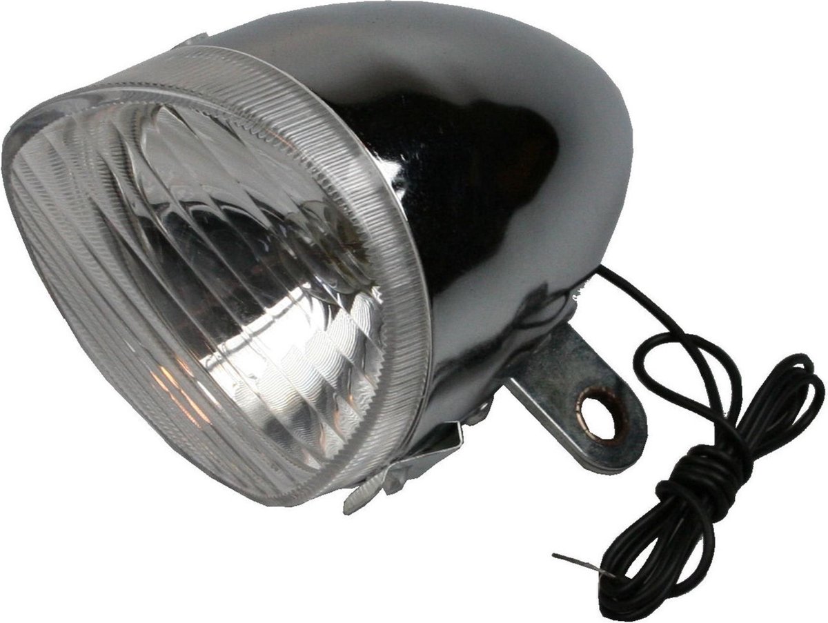 Benson Voorlicht - Fietskoplamp Retro - Bedraad - Chroom - 6 Volt - 2,4 Watt