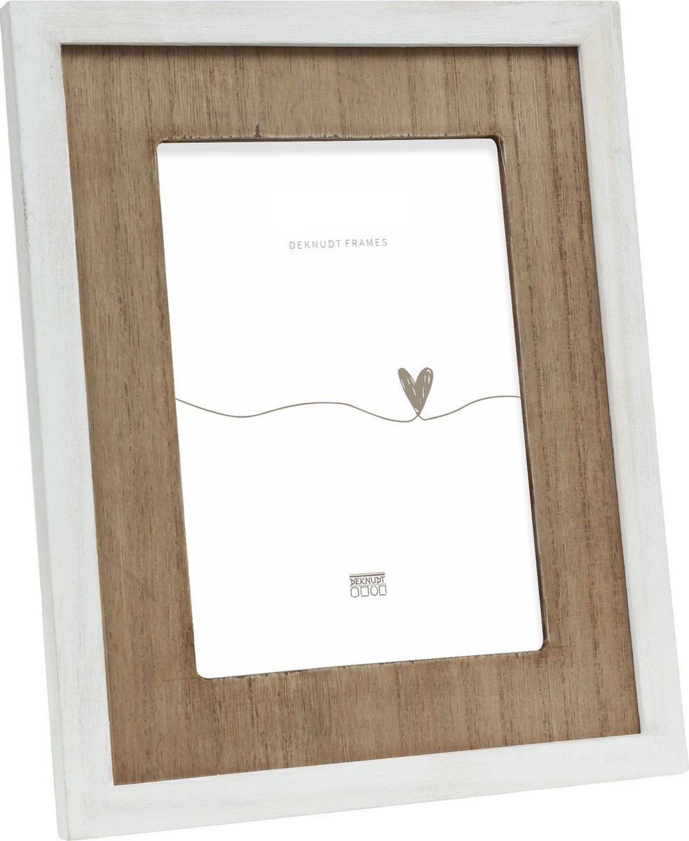 Deknudt Frames fotolijst S67TW1 - wit - houten passe-partout - 10x15