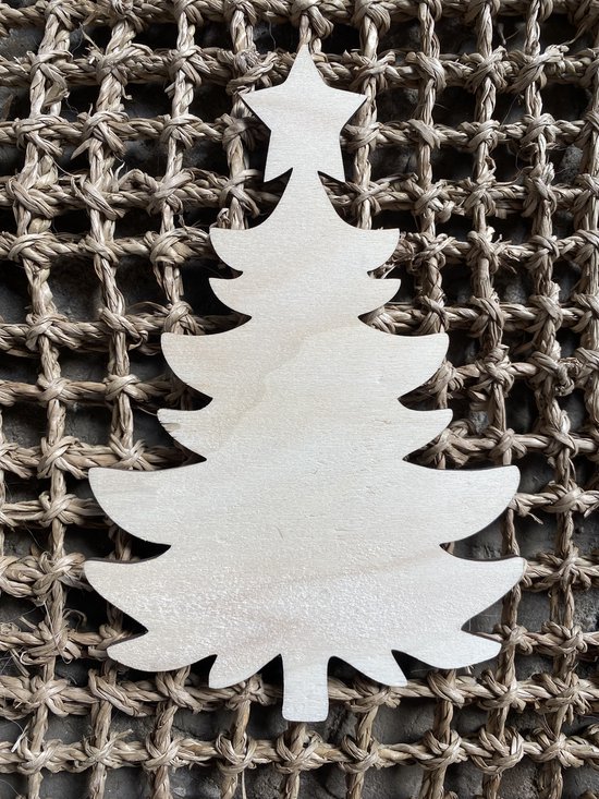 Set de 10 sapins de Noël en bois avec support - Noël - non transformé - école