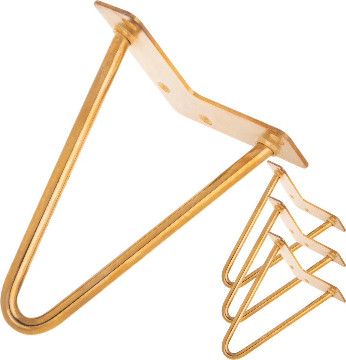 PrimeMatik - Tafel- en meubelpoten Stalen poten 2 stangen 41 cm wit 4