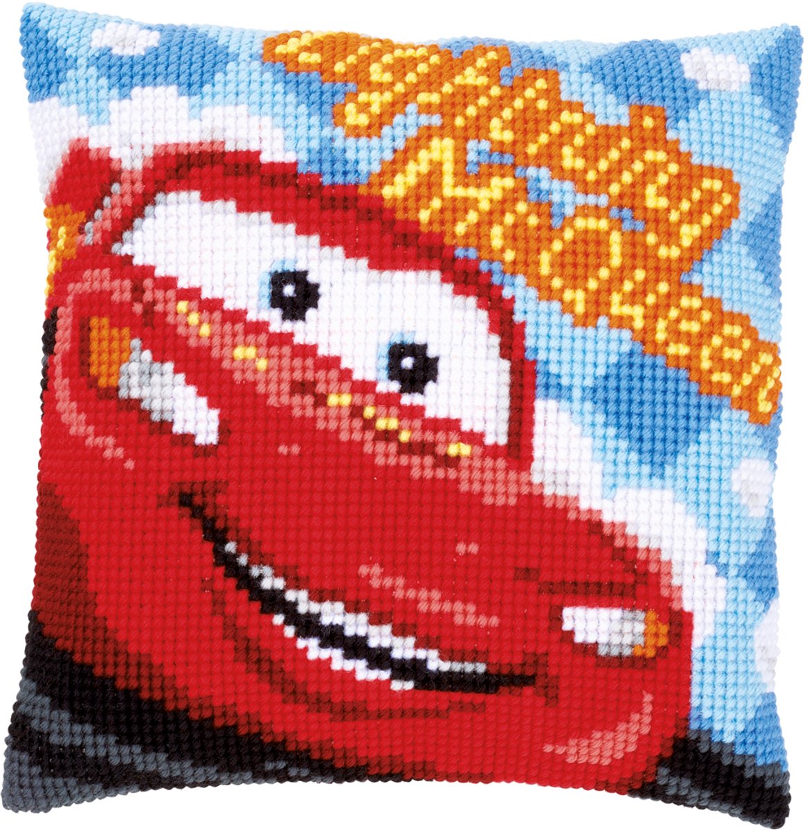Vervaco - Kruissteekkussen kit - Disney Lightning McQueen - PN-0014609 - Borduren - Borduurpakket - Borduurpakket volwassenen - Borduurpakket kind