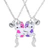 foto van Bixorp Friends BFF Ketting voor 2 met Katjes Roze & Paars -  Poesjes / Kittens Vriendschapsketting - Twee Helften Best Friends - Voor Meisjes - Best Friends Ketting Vriendschap Cadeau voor Twee