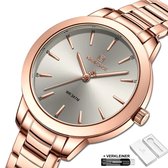 Horloges voor Vrouwen Dames Horloge Curren Watch Dameshorloge - Cadeau Geschenkset Vrouwen Meisjes - Rosé Grijs - Litts®