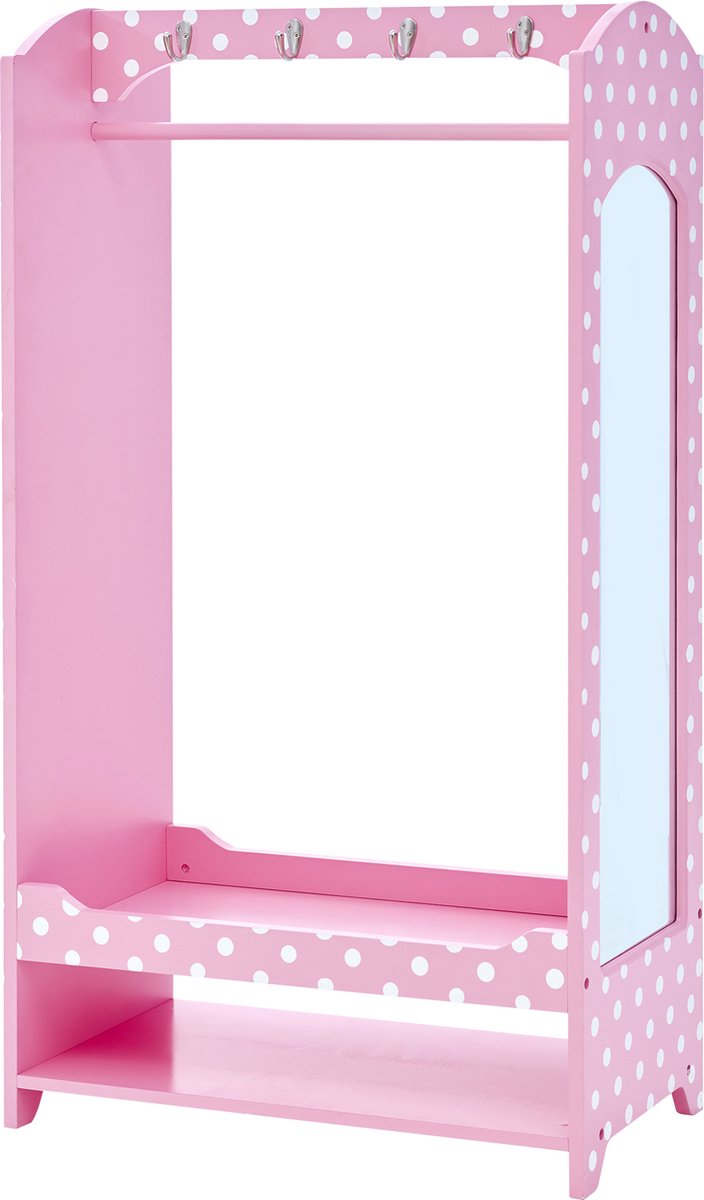 Teamson Kids Kleren Opslag/Garderobe Voor Kinder - Kinderslaapkamer Accessoires - Wit/Roze/Polka Dot