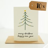 10x hippe kerstkaarten (A6 formaat) - kerst kaarten om te versturen - kaartenset - kaartjes blanco - kaartjes met tekst - luxe kerstkaarten - feestdagenkaarten - kerstkaart - wenskaarten