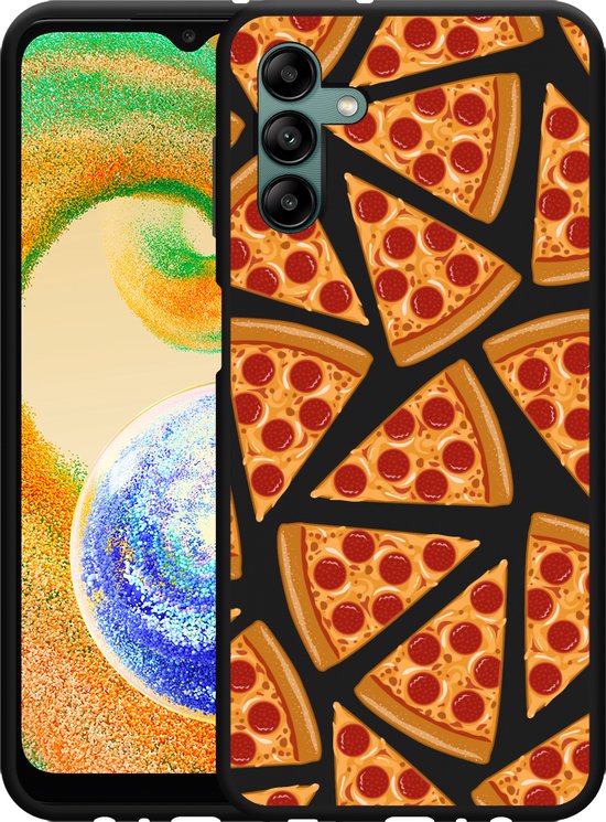 Samsung Galaxy A04s Hoesje Zwart Pizza Party Designed by Cazy bol