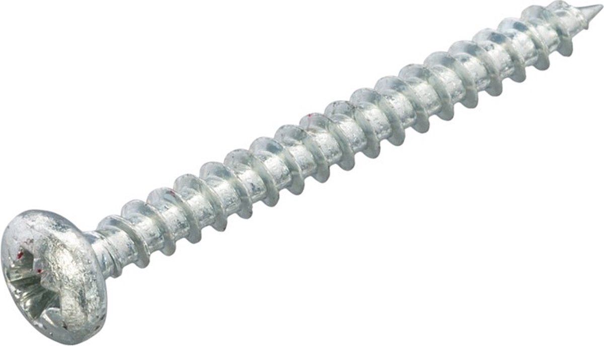 Hoenderdaal QZ Spaanplaatschroef cilinderkop verzinkt pozidriv 4.0x12mm (per 200 stuks)