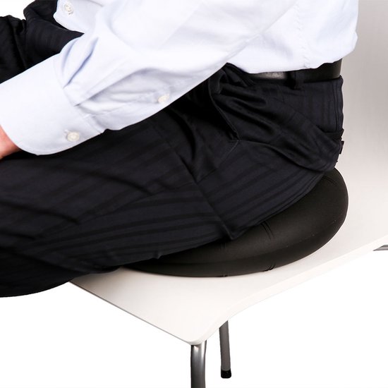 Wiebelkussen - Zwart Ø 33cm - Balanskussen - Balkussen - Comfortabel zitten - Volwassenen en kinderen - MediPreventie