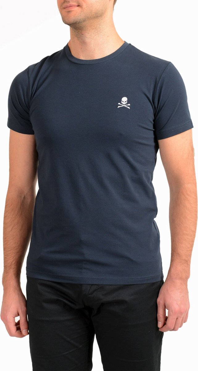 Philipp Plein - T-Shirt - Blauw - Logo Skull - Heren