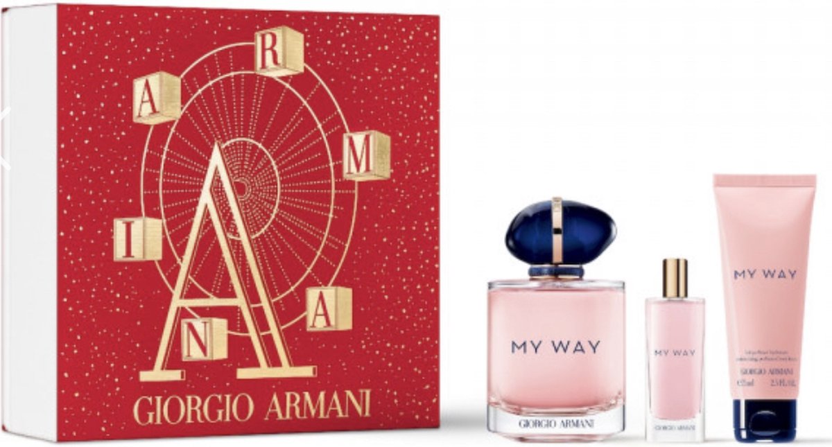 Giorgio Armani My Way Giftset - 90 ml Eau de Parfum + Mini 15 ml Eau de Parfum + Body Lotion 75 ml - Geschenkverpakking