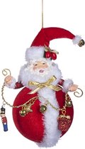 Goodwill - Santa Kerstbal met kerstslinger - 17 cm - rood/wit