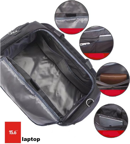 Pro-Care 90L XXL Supreme Travel Bag - Compartiment à Chaussures pour femmes - Antivol - Fabric Oxford Full Waterproof - 60x26x30 cm - Sac week-end - Zwart