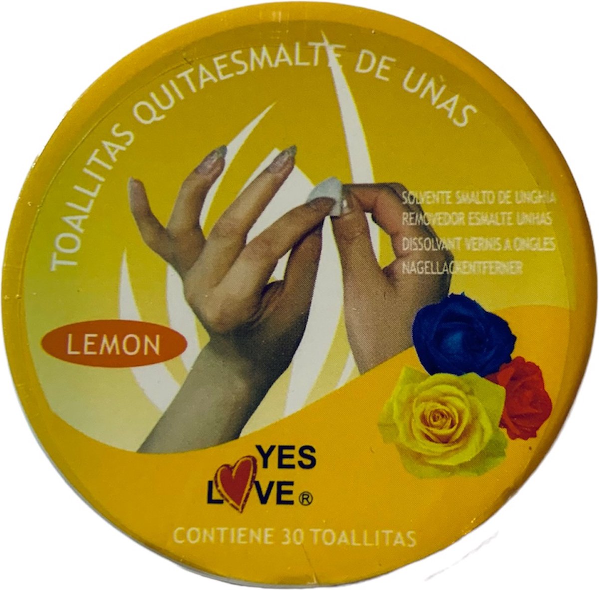 Yes Love - Nagellak Remover Pads - Citroen/Lemon Scented - Doosje met 30 stuks