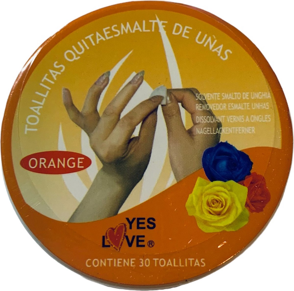 Yes Love - Nagellak Remover Pads - Sinaasappel/Orange Scented - Doosje met 30 stuks