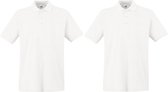 Lot de 2 polo blanc taille L premium en coton pour homme - T-shirts polo pour homme