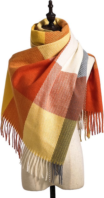 Sjaal Lattice Weave - Geel + Oranje