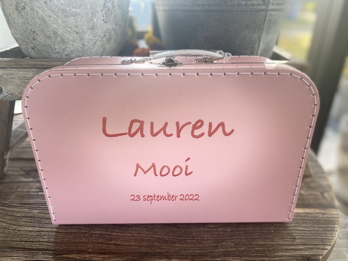 Bol.com Koffertje karton roze maat S aanbieding