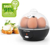 Petra Electric - Elektrische eierkoker (430W) voor 6 gekookte- en 2 gepocheerde eieren - Inclusief maatbeker en eierprikker - Vaatwasserbestendig - Eipocheerder