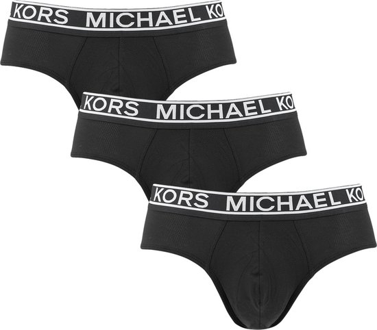 Michael Kors 3P mesh lowrise slips zwart