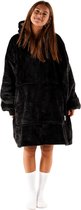 Noony Black oversized hoodie deken - plaids met mouwen - fleece deken met mouwen - ultrazachte binnenkant - hoodie blanket - snuggle - one size fits all