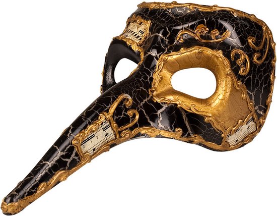 Zwart Venetiaans snavel verkleedmasker voor volwassenen - Oogmasker - Gezichtmasker - Carnaval - Snavelmasker