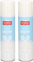 2x Sneeuwspray/spuitsneeuw bussen 150 ml - Kunstsneeuw/nepsneeuw spray