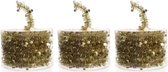 3x Kerstboom folie slingers goud 700 cm - sterren kerstslingers