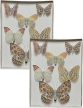 18x gekleurde vlinders decoraties 5,5 x 4 cm op clip - Woondecoraties home deco versiering