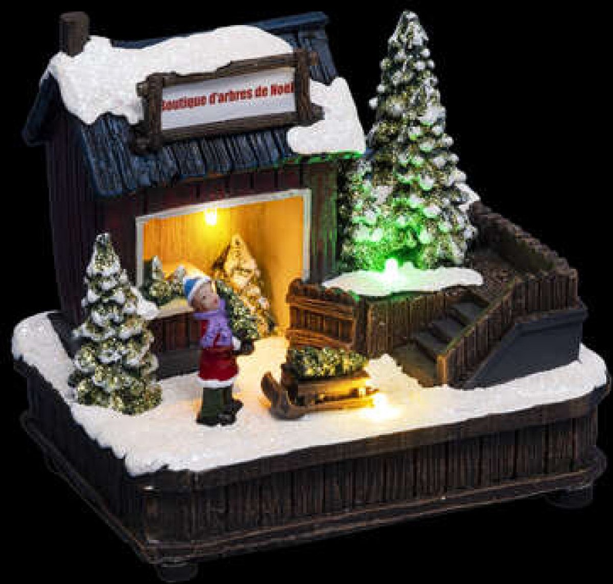 Kerstdorp - Boutique verkoopstal kerstbomen - LED