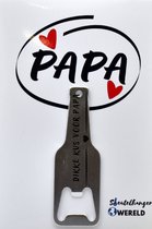 Dikke kus voor papa flesopener sleutelhanger - papa cadeau - Vader Cadeau - Vaderdag- leuk cadeau voor papa - 6 x 9 CM