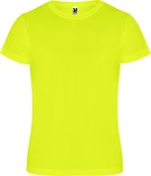 Fluor Geel unisex unisex sportshirt korte mouwen Camimera merk Roly maat S