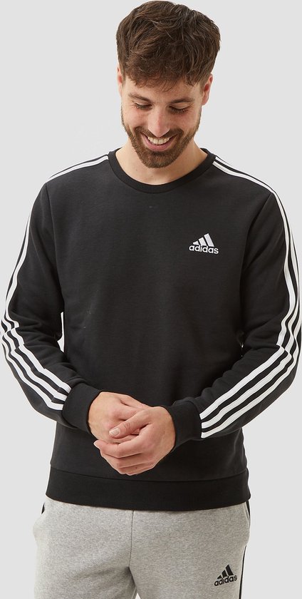 Adidas Essentials 3-Stripes Fleece Sweater Zwart Heren - Maat S bol.com