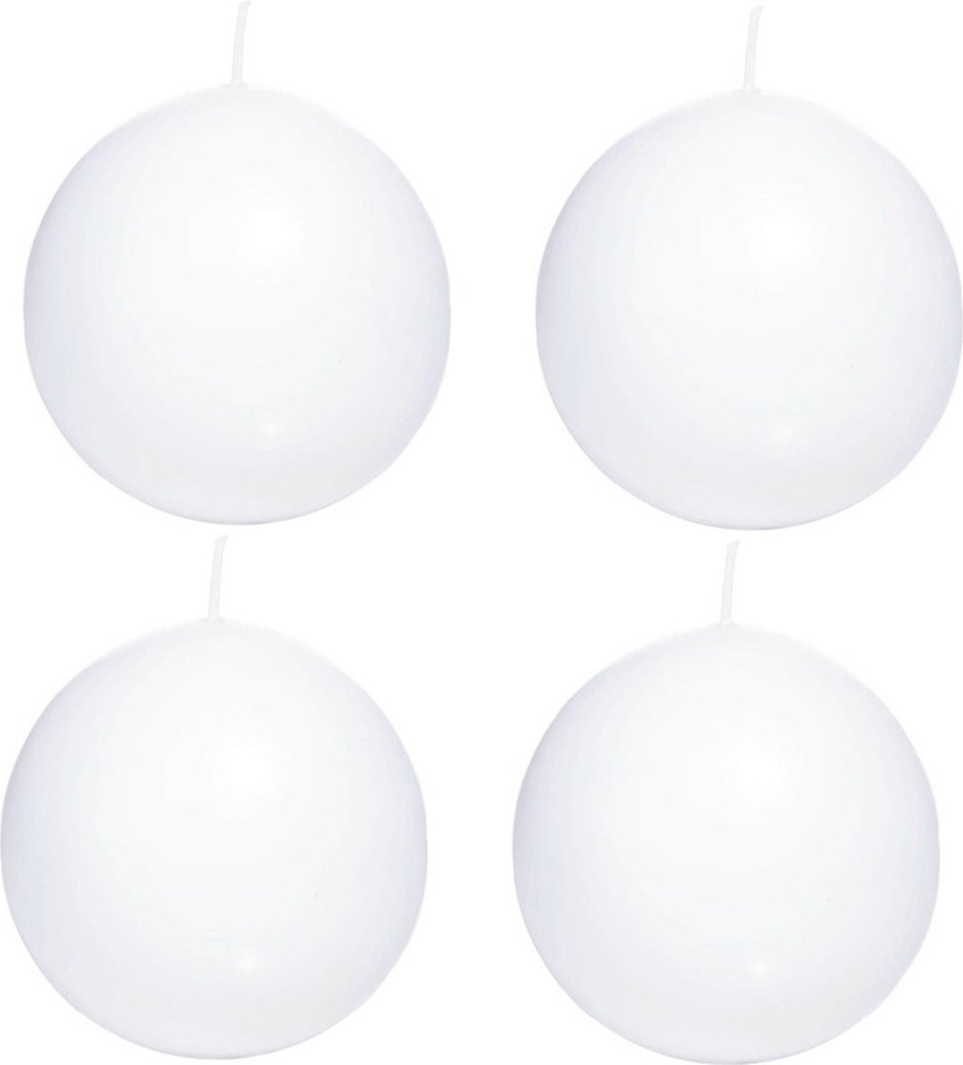 Trend Candles Bolkaars glad - 4x - wit - 7 cm - 16 branduren - ronde kaarsen