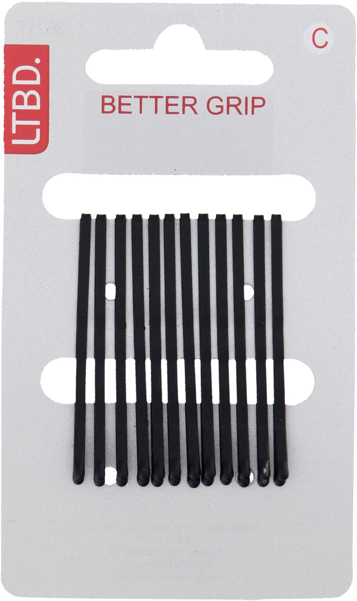 LTBD haarschuifjes zwart extra grip - 12 haarspeldjes - schuifspeldjes - 5 cm
