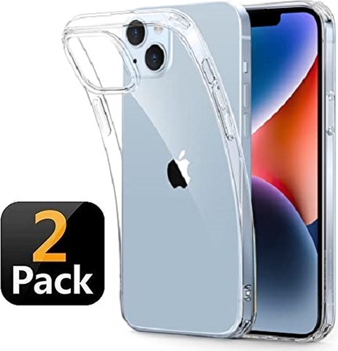 iPhone 14 Hoesje TPU Siliconen Transparant 2x