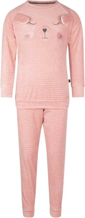 Charlie Choe meisjes velours pyjama Animal Old Pink - Maat 74/80