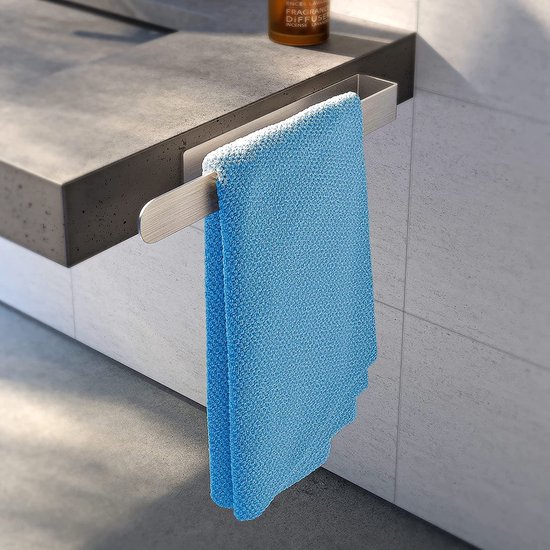 FAOKZE Handdoekhouder Badkamer Met 3 Haken, Zonder Boren, Wandmontage, Grote Capaciteit, Zwart, voor Badkamer en Keuken