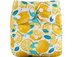 Duurzame luiers - Wasbare luier met inlegger - Herbruikbare luier - Pocket luier - 3-15 kilo - Citroen