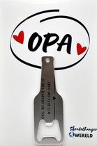 opa, we houden van je met heel ons hart flesopener sleutelhanger -  grandpa - opa - leuk cadeau voor opa - 6 x 9 CM