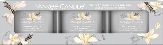 Yankee Candle - Paquet de 3 bougies votives à la vanille fumée et au cachemire