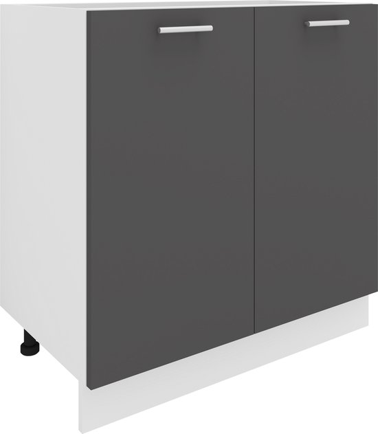 VCM Meuble de cuisine Largeur 80 cm Portes tournantes Meuble bas Aménagement de cuisine Esilo Meuble de cuisine Largeur 80 cm Portes tournantes Meuble bas Aménagement de cuisine Esilo
