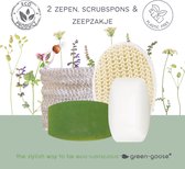green-goose® 2 Natuurlijke Zeepjes: Aloe Vera, Papaya | met Hennepvezel Waszakje | Biologisch Afbreekbaar | Plasticvrij | Zonder Chemicalien | Duurzame Zeep