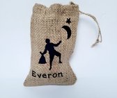 Jute zakje met naam 10 x 15 cm – 1 stuk – Sinterklaas – Licht bruin – Gepersonaliseerd – Geschenkzakjes Cadeau Verpakking - Snoepzakjes