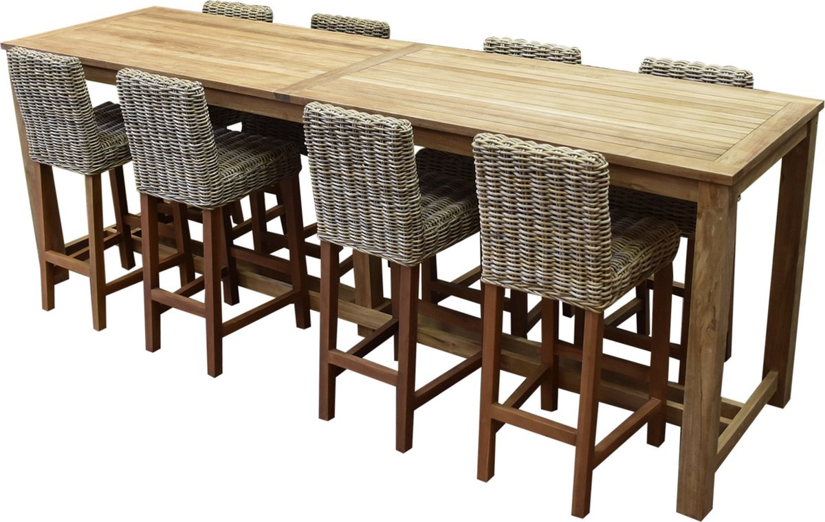 Rita barset 300x80x105 cm 9 delig rotan teak