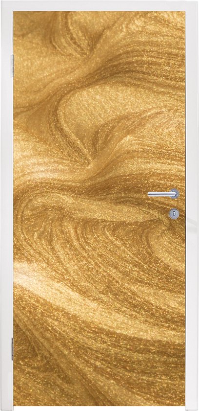Deursticker Een gouden achtergrond met glitters - 85x205 cm - Deurposter