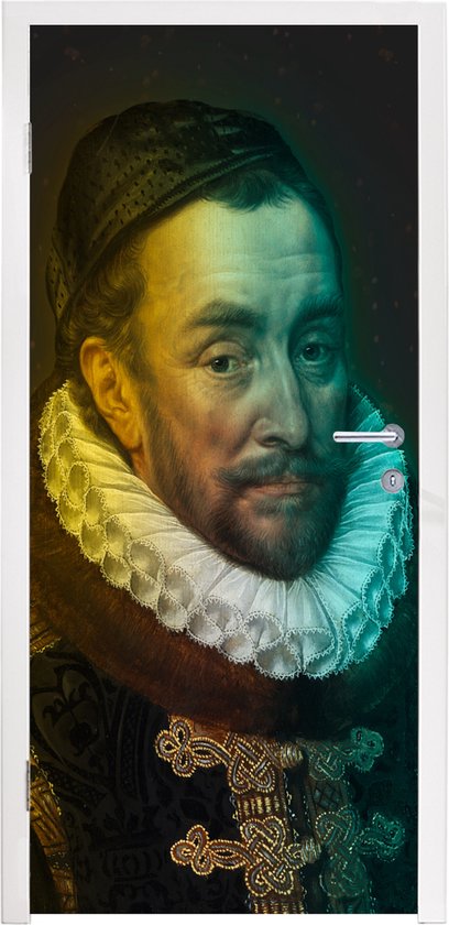 Deursticker Willem van Oranje - Kunst - Regenboog - 80x215 cm - Deurposter